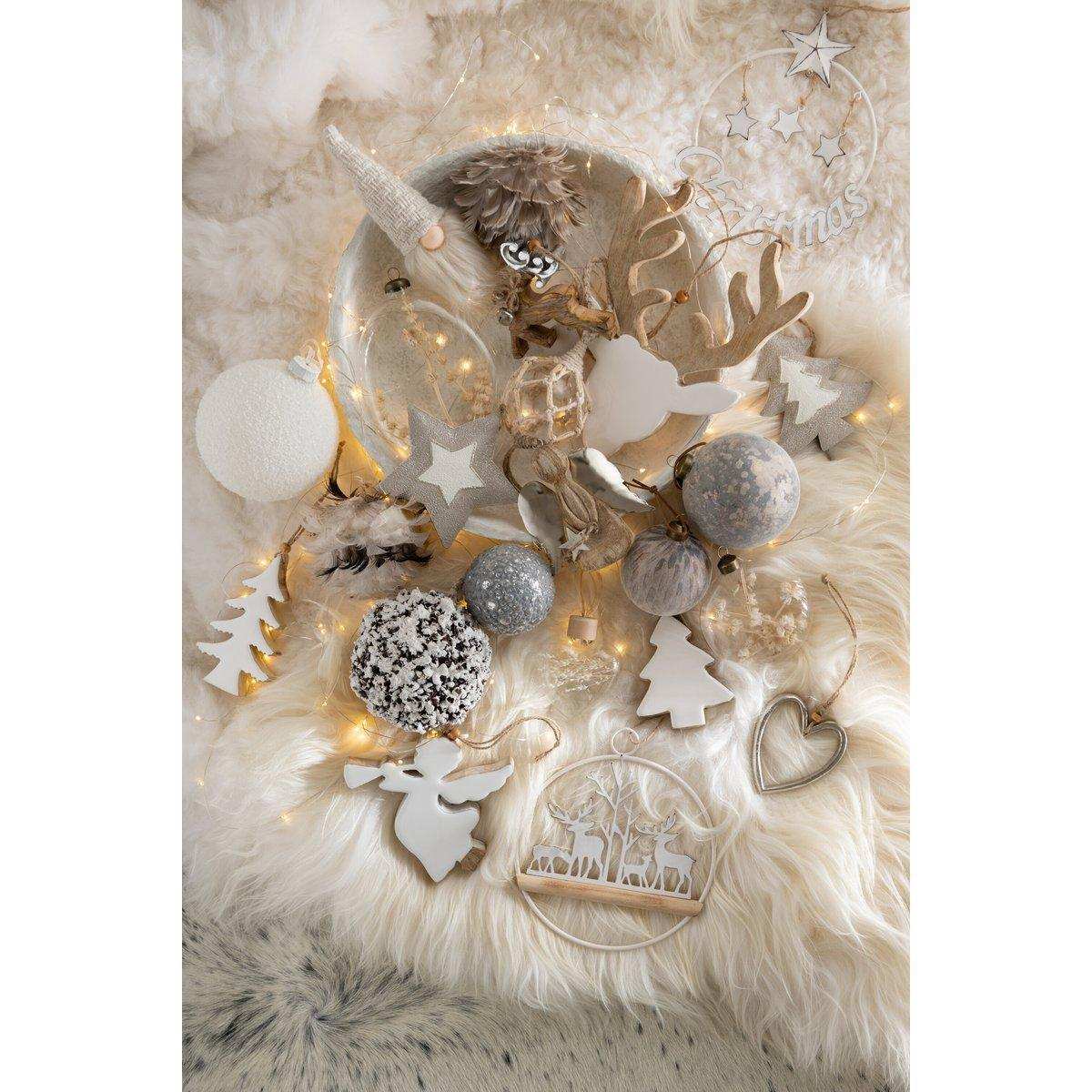 J-Line Kleiderbügel Weihnachtsbaum Mangoholz Weiß Klein - HomeDesign Knaus