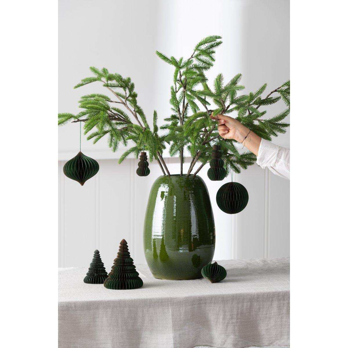 J-Line Kleiderbügel Weihnachtsbaum Papier Dunkelgrün/Kupfer Klein - HomeDesign Knaus