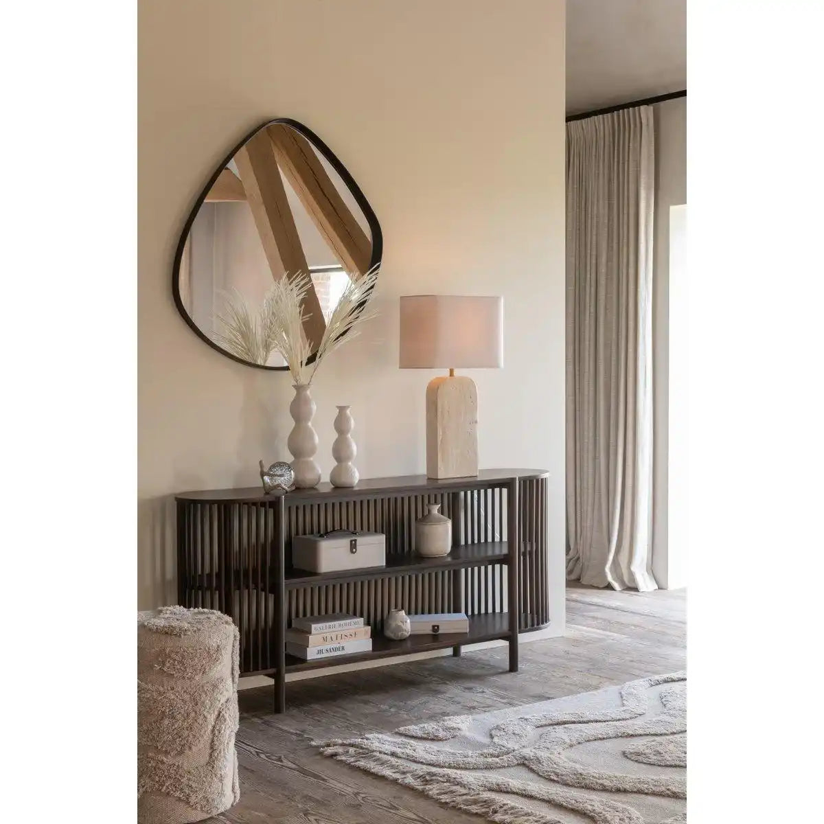 J-Line Konsole 2 Planken Conie Mangoholz Dunkelbraun - HomeDesign Knaus