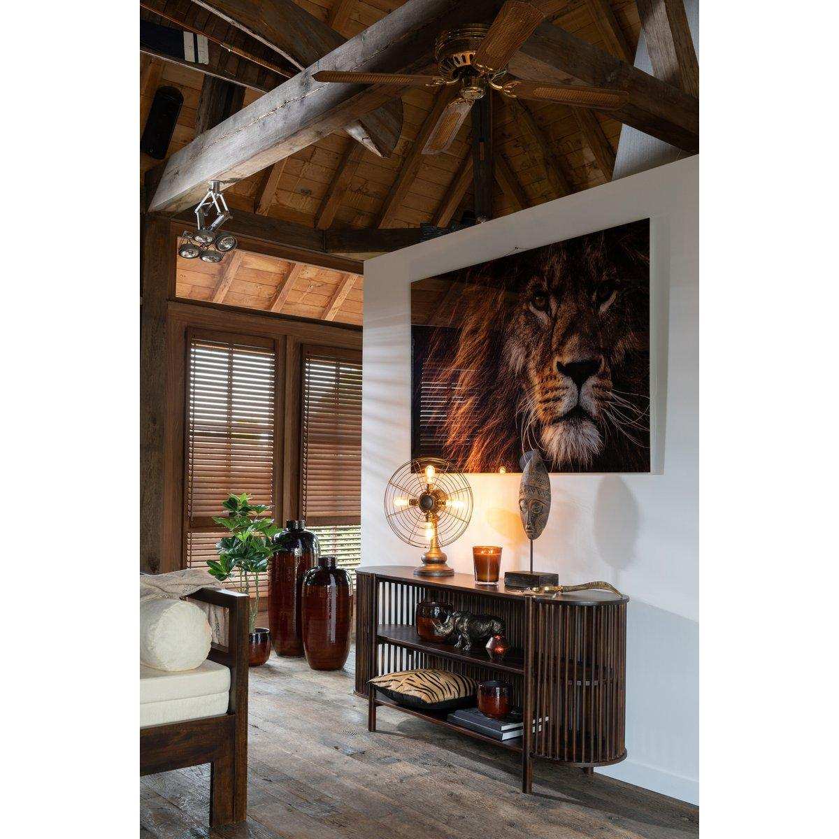 J-Line Konsole 2 Planken Conie Mangoholz Dunkelbraun - HomeDesign Knaus