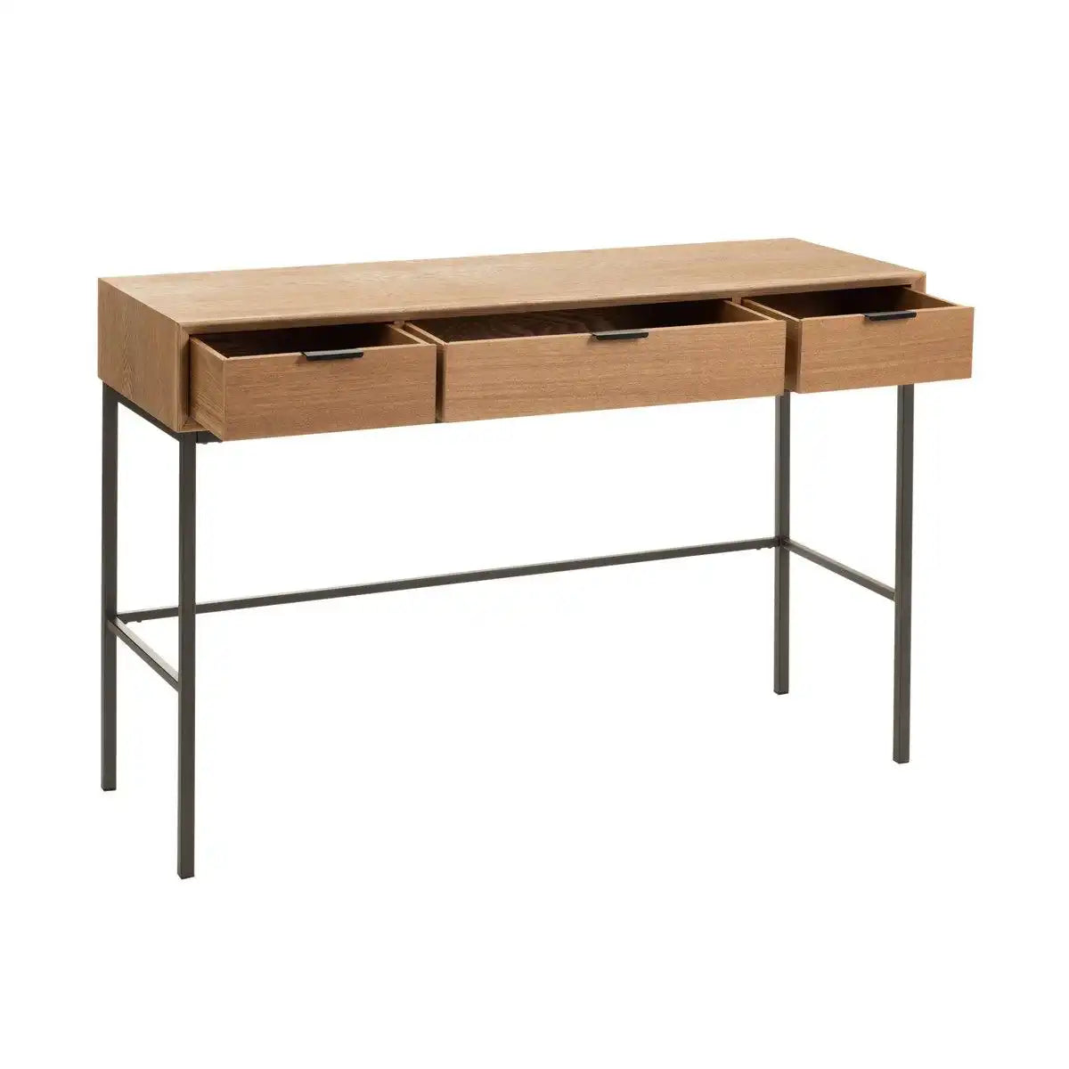 J-Line Konsole 3 Schubladen Holz/Metall Natur - HomeDesign Knaus