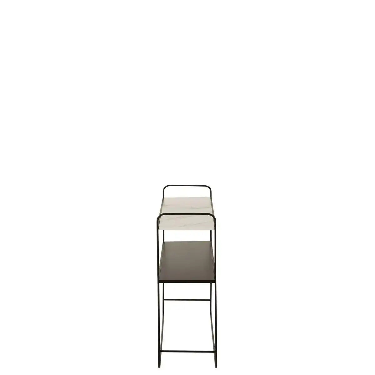 J-Line Konsole Marmor 2 Regale MDF/Eisen Schwarz - HomeDesign Knaus