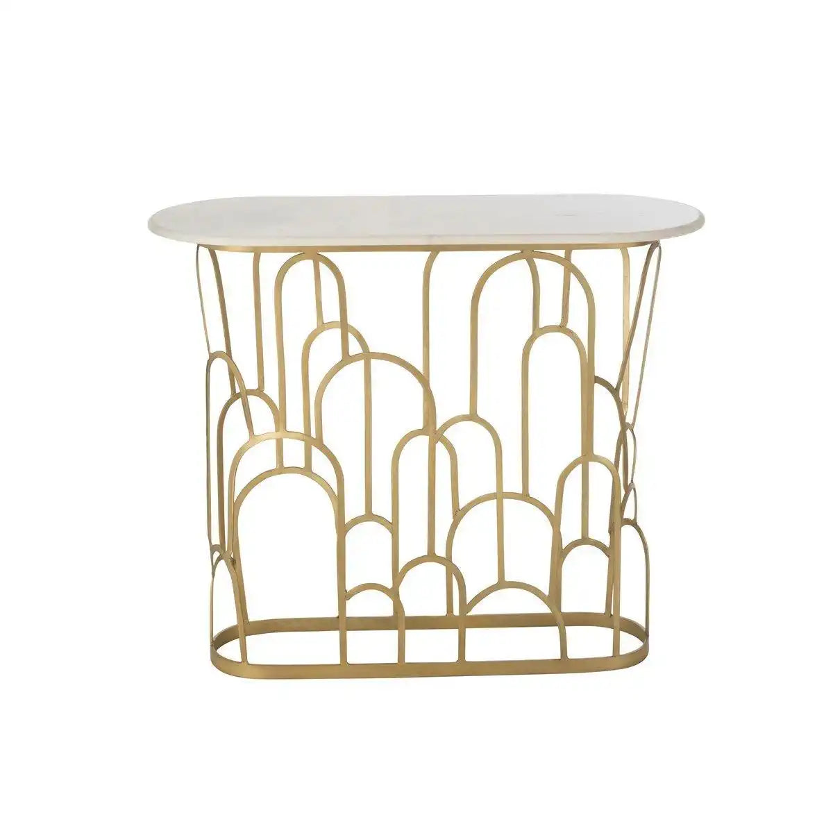 J-Line Konsole Moza Metall/Marmor Gold - HomeDesign Knaus