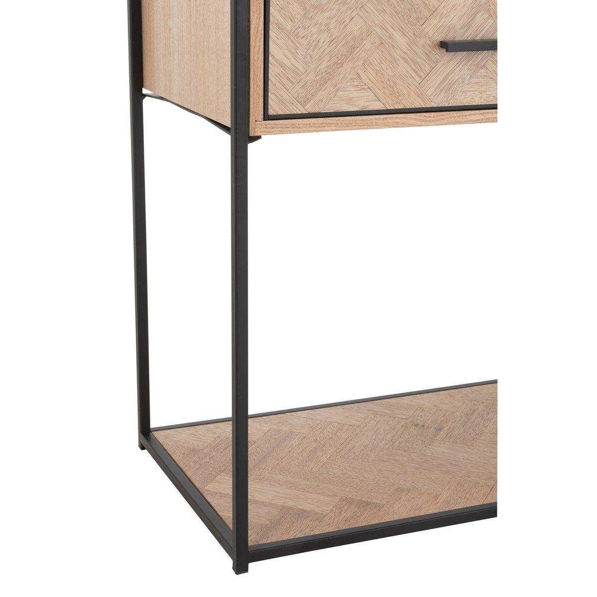 J-Line Konsole Zigzag 2 Schubladen Holz/Metall Natur/Schwarz - HomeDesign Knaus