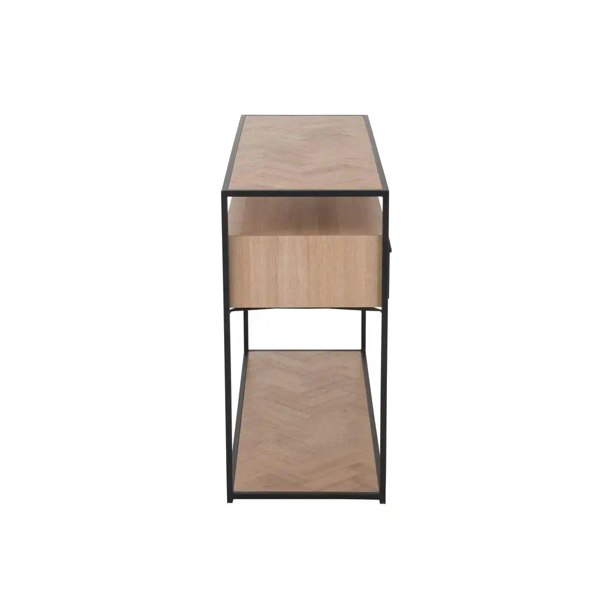 J-Line Konsole Zigzag 2 Schubladen Holz/Metall Natur/Schwarz - HomeDesign Knaus