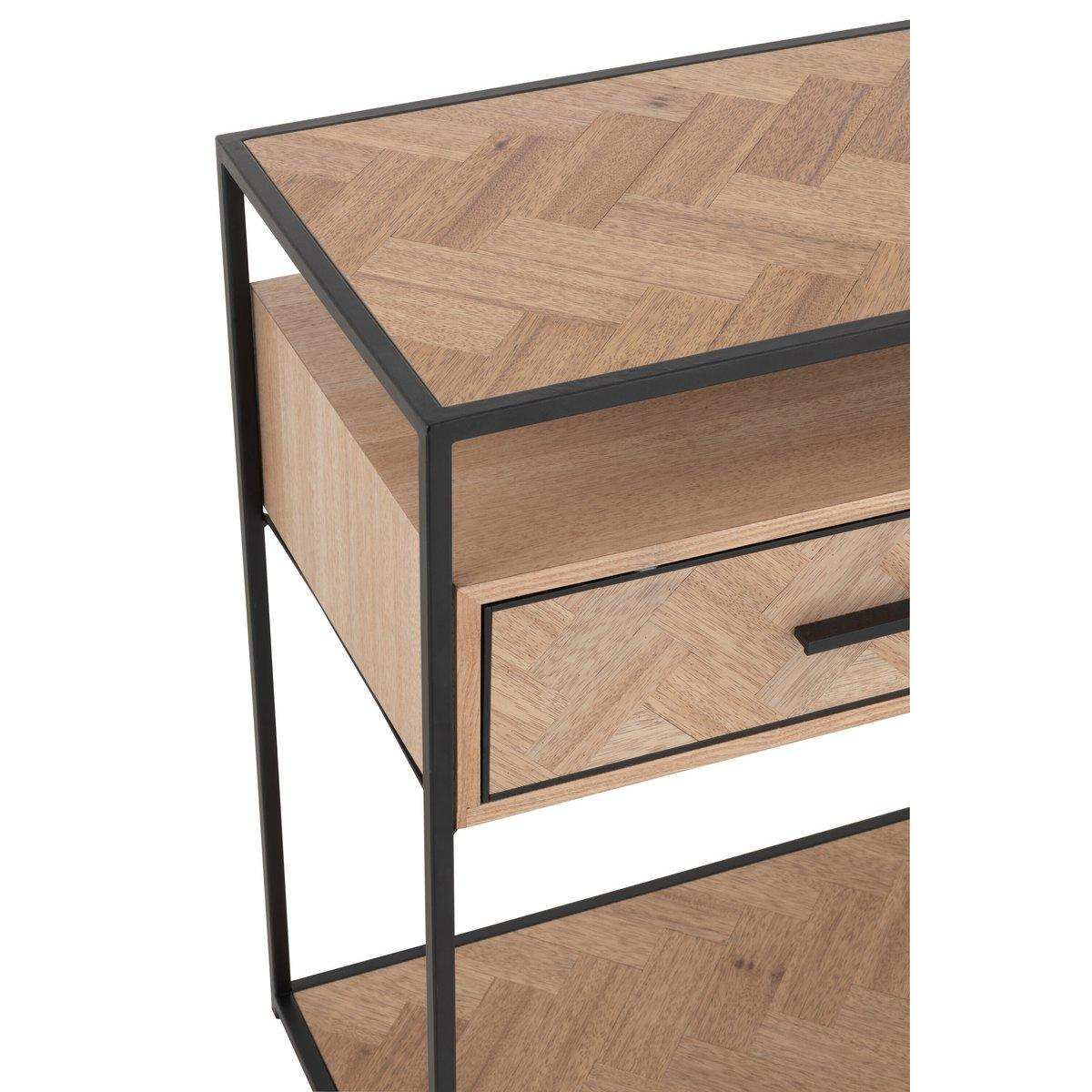 J-Line Konsole Zigzag 2 Schubladen Holz/Metall Natur/Schwarz - HomeDesign Knaus