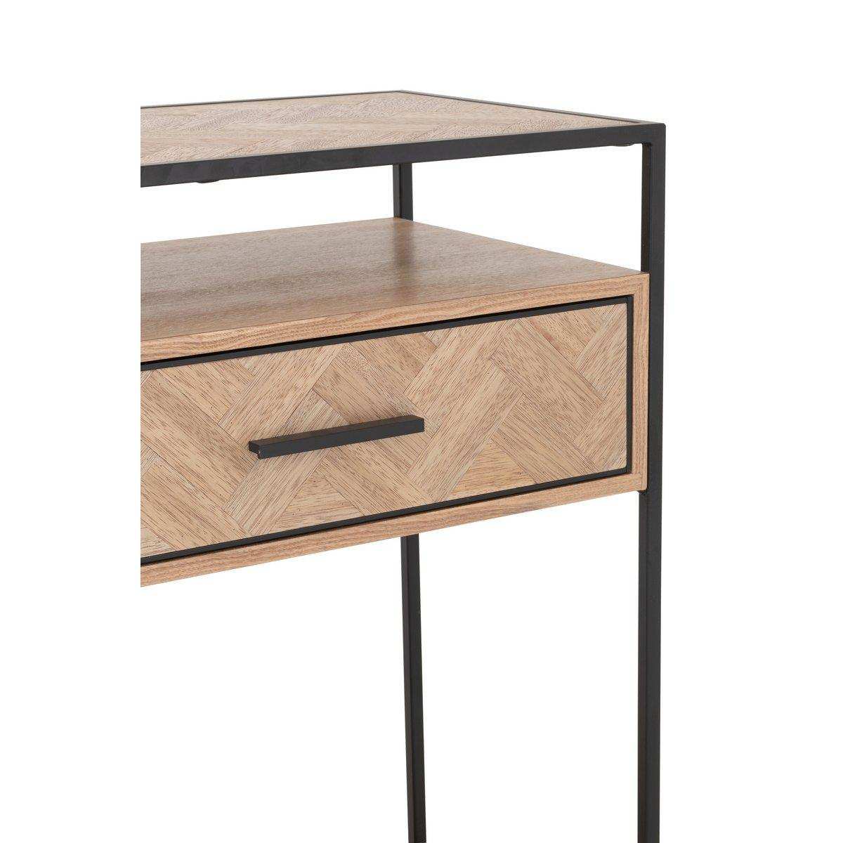J-Line Konsole Zigzag 2 Schubladen Holz/Metall Natur/Schwarz - HomeDesign Knaus
