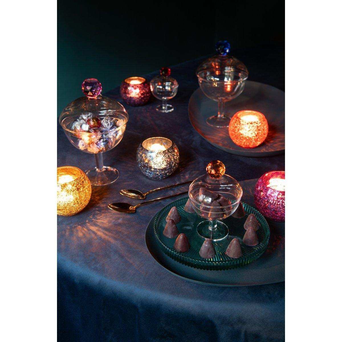 J-Line Kuchenteller - Tortenständer - Glas - Transparent/Azurblau - 2x - HomeDesign Knaus