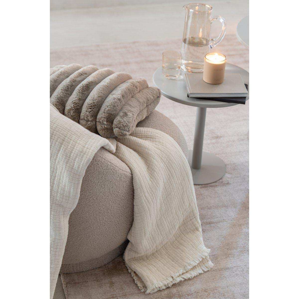 J-Line Kussen Large Cord Polyester Taupe - HomeDesign Knaus