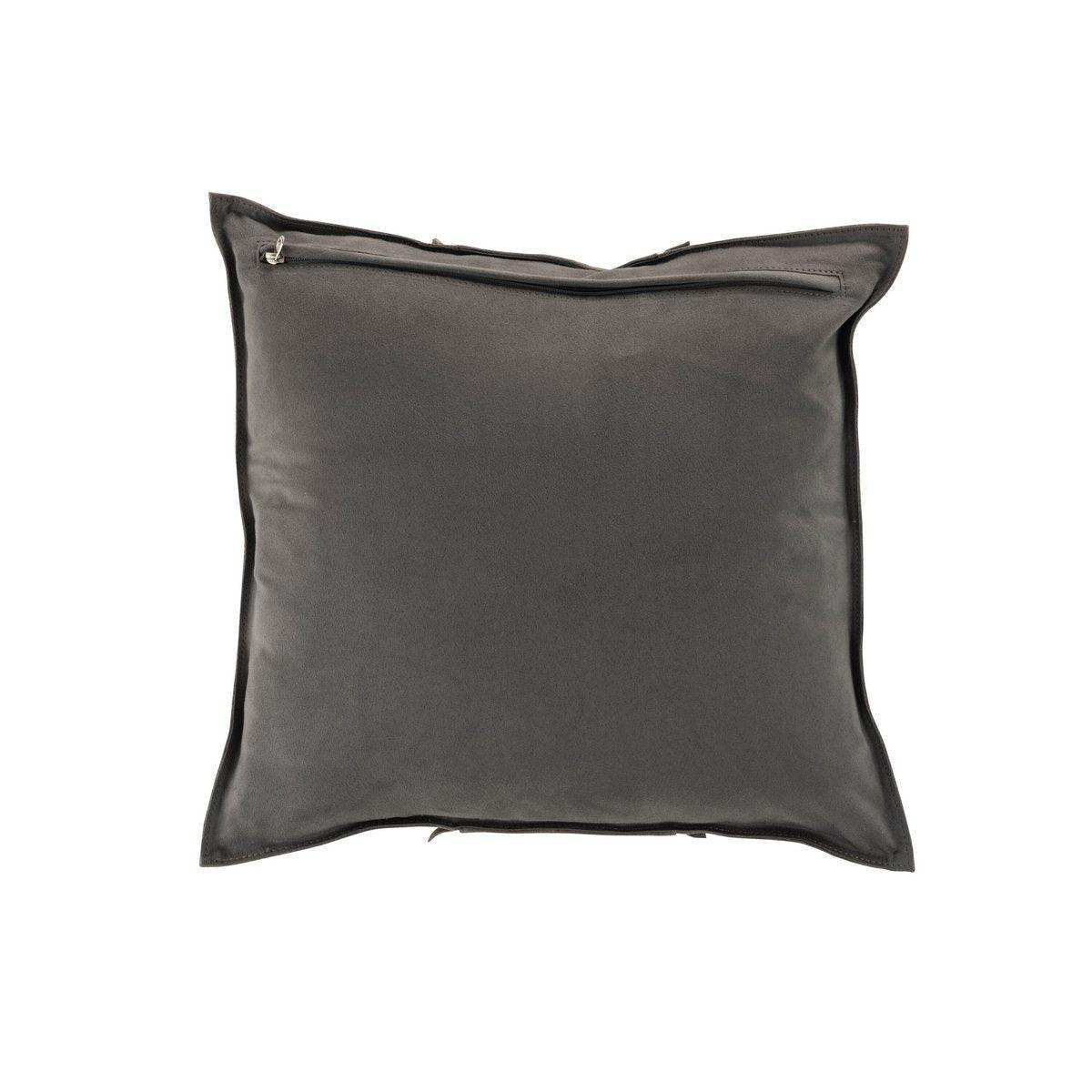 J-Line Kyussen Board Square – Leder – Grau - HomeDesign Knaus