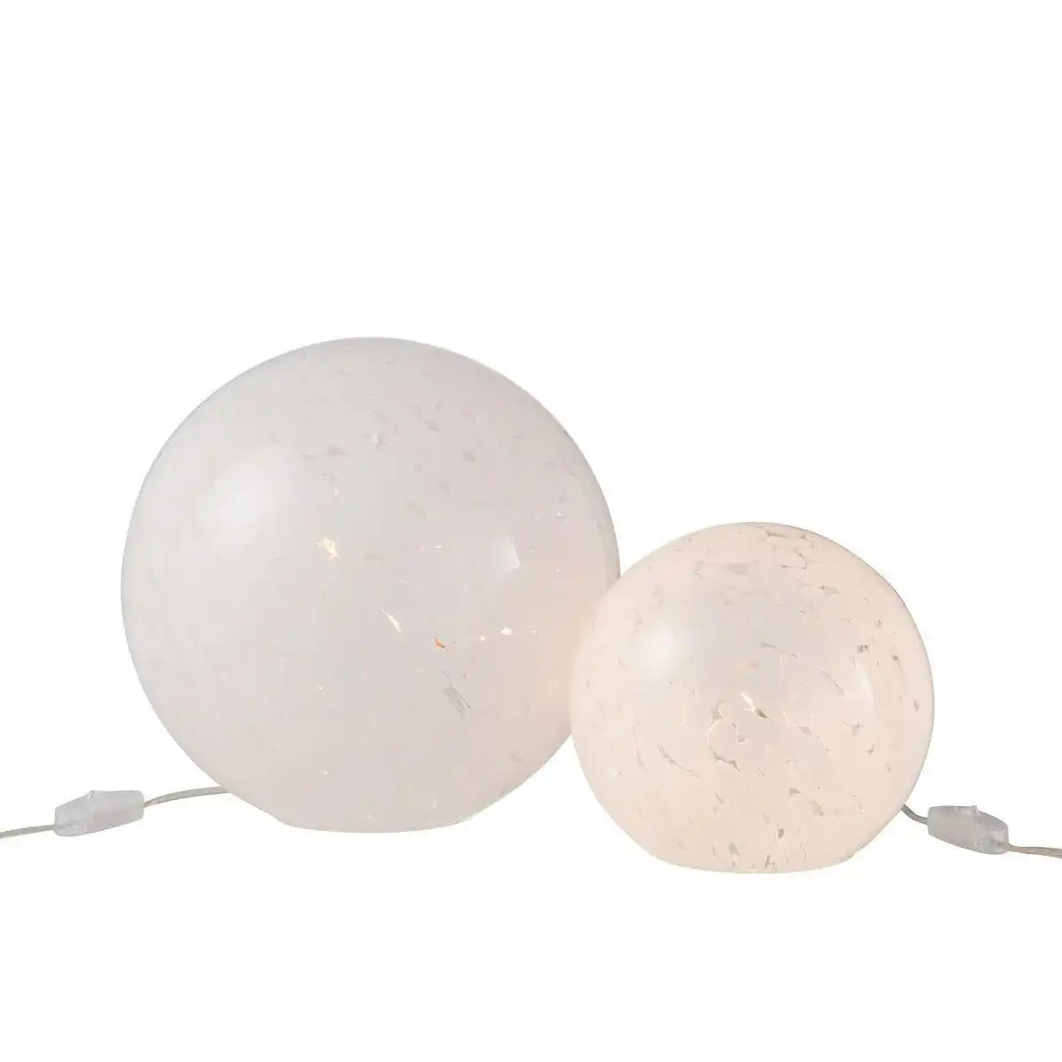 J-Line Lampe Dany Stains Round – Glas – Weiß – groß - HomeDesign Knaus
