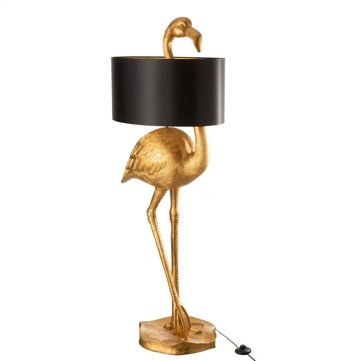 J-Line Lampe Flamingo - Polyresin - Gold/Schwarz - HomeDesign Knaus