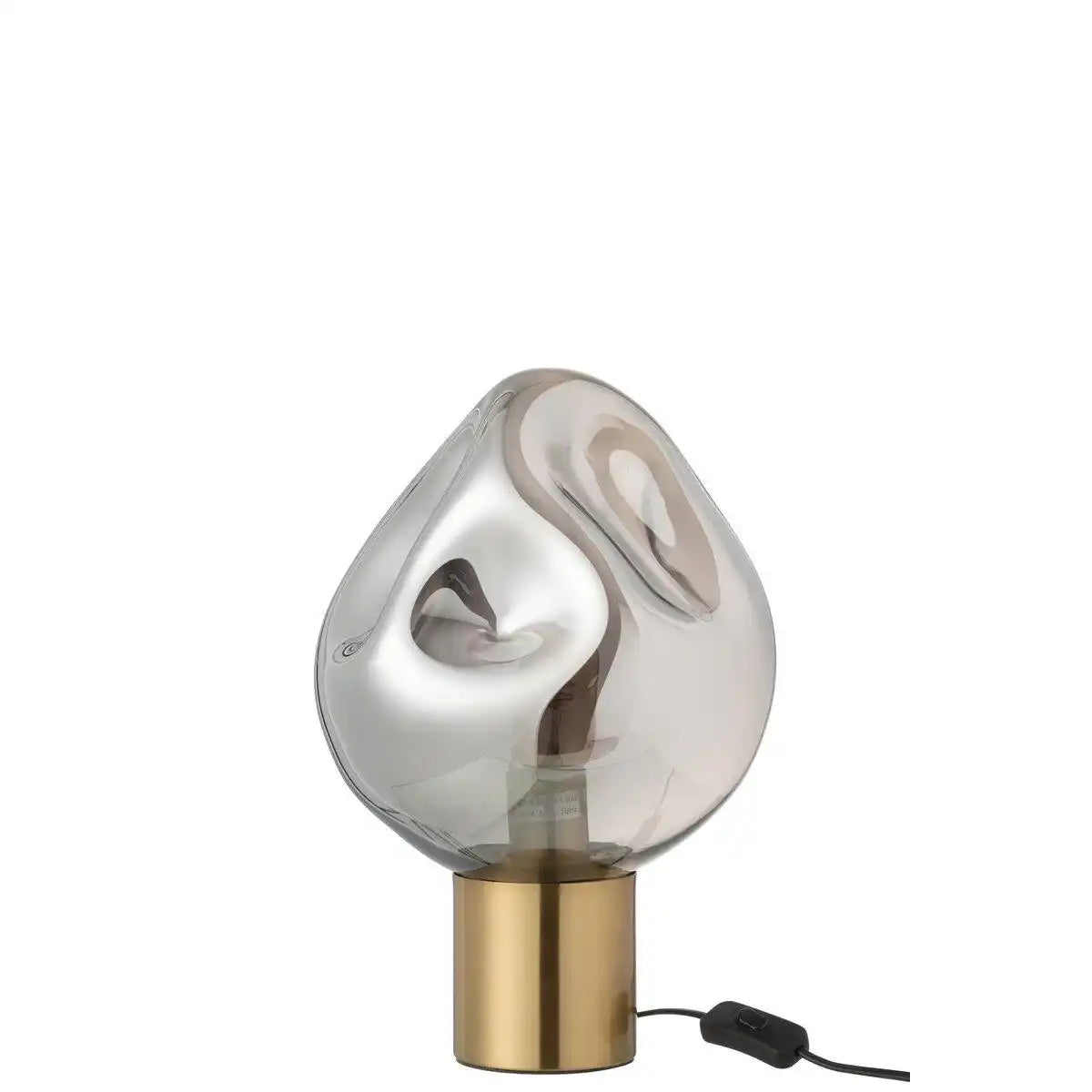 J-Line-Lampe Gold Metall/Glasgrau - HomeDesign Knaus