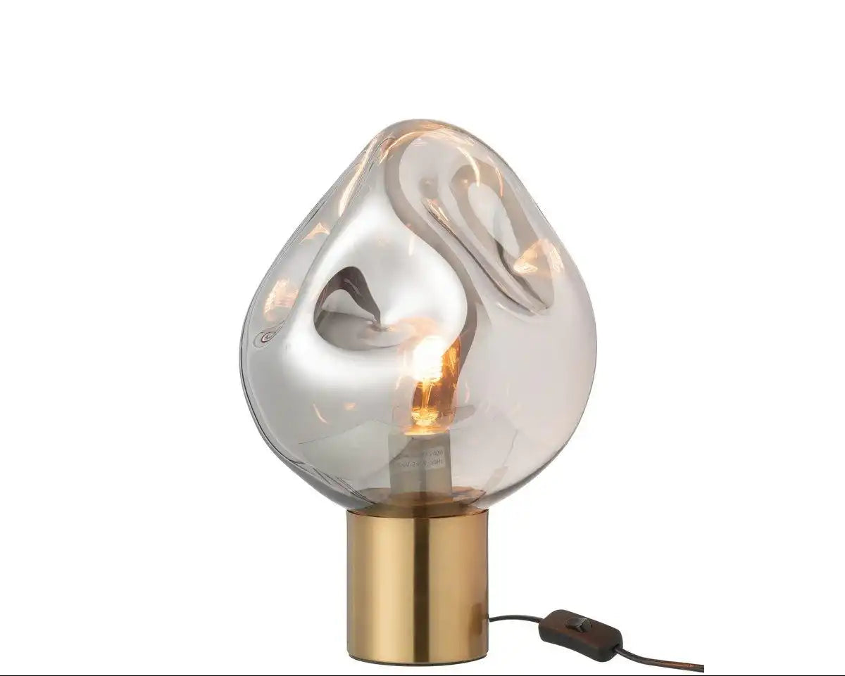 J-Line-Lampe Gold Metall/Glasgrau - HomeDesign Knaus