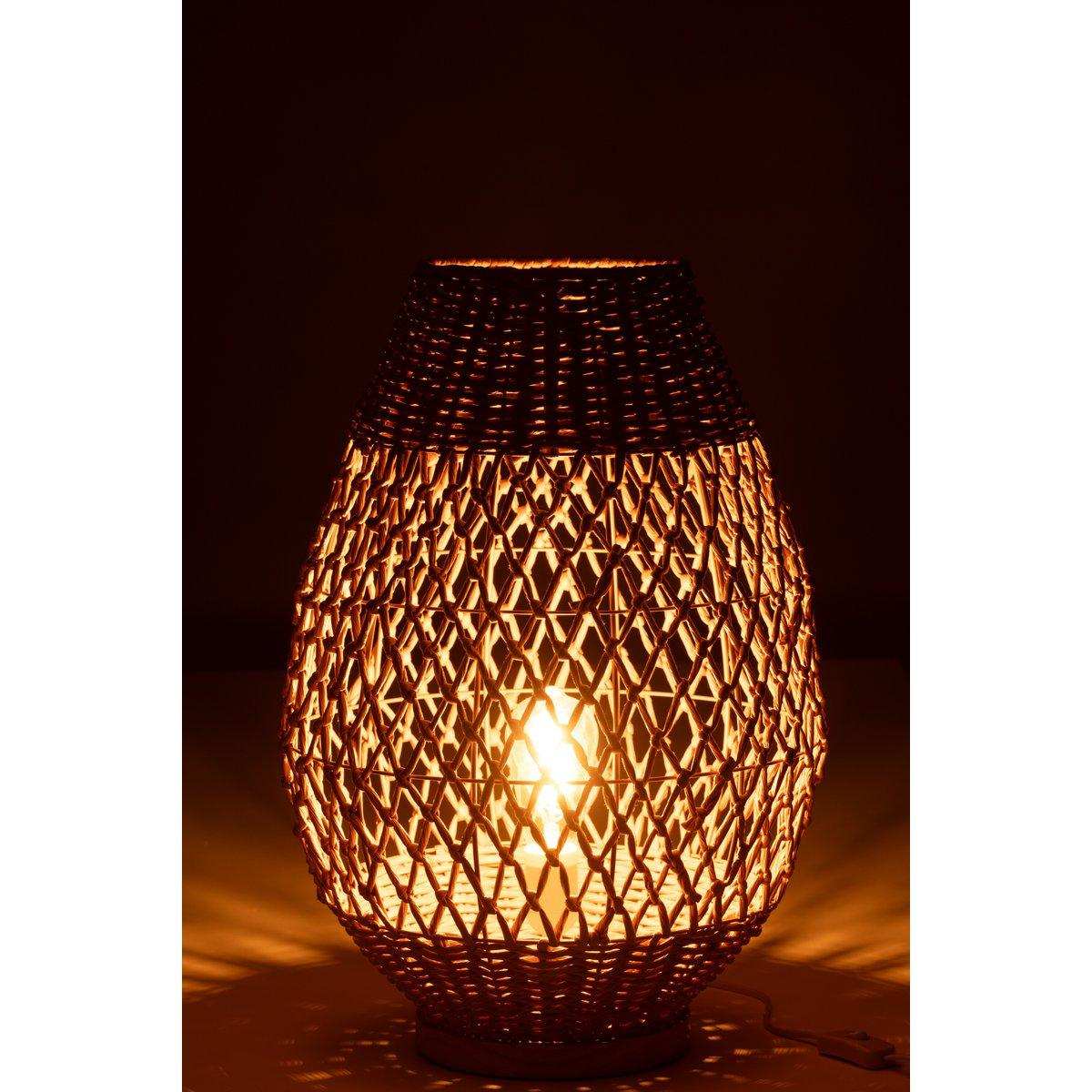 J-Line-Lampe, Metall, gedreht, dunkel, natürlich, groß - HomeDesign Knaus