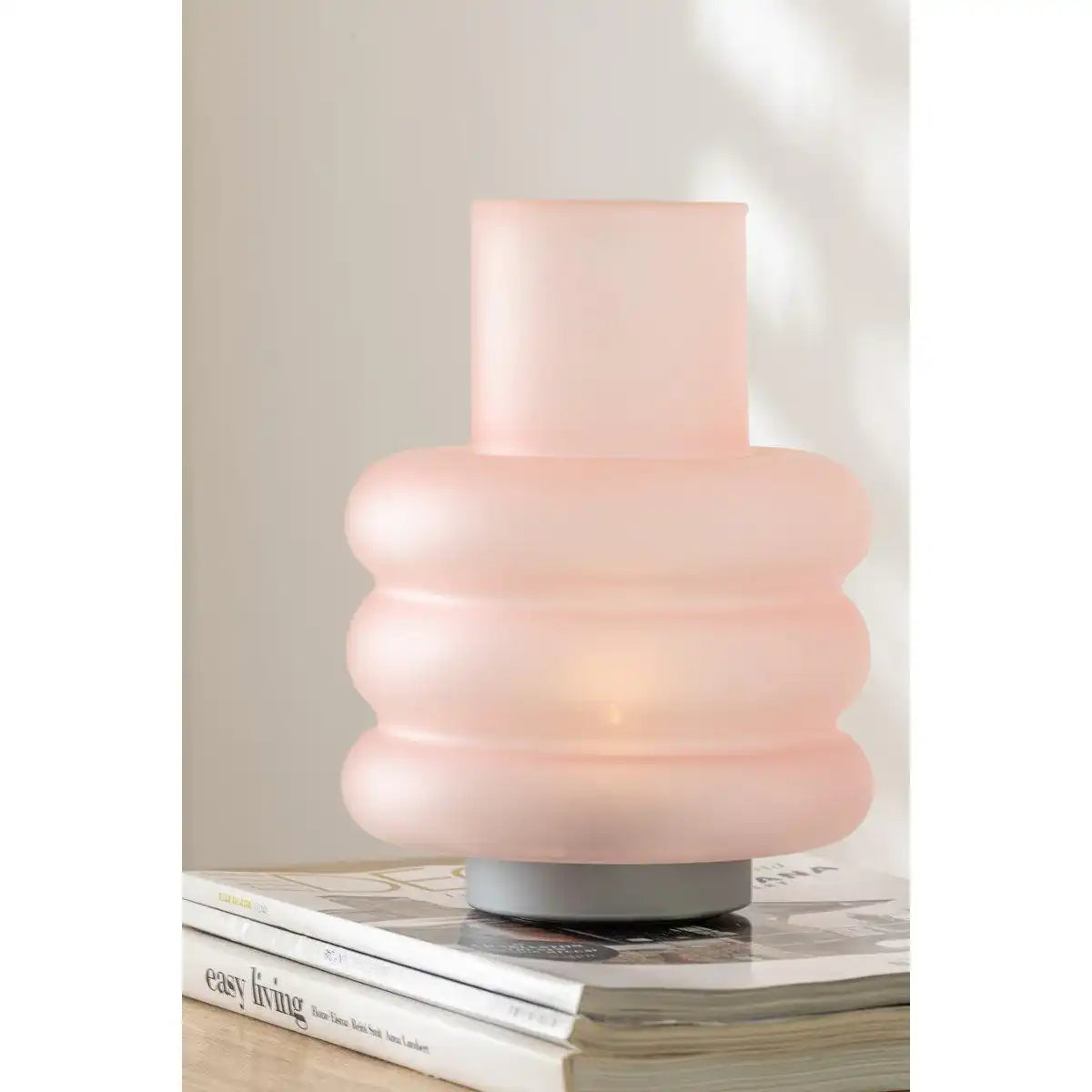 J-Line Lampe Rings - Glas - Rosa - LED - HomeDesign Knaus