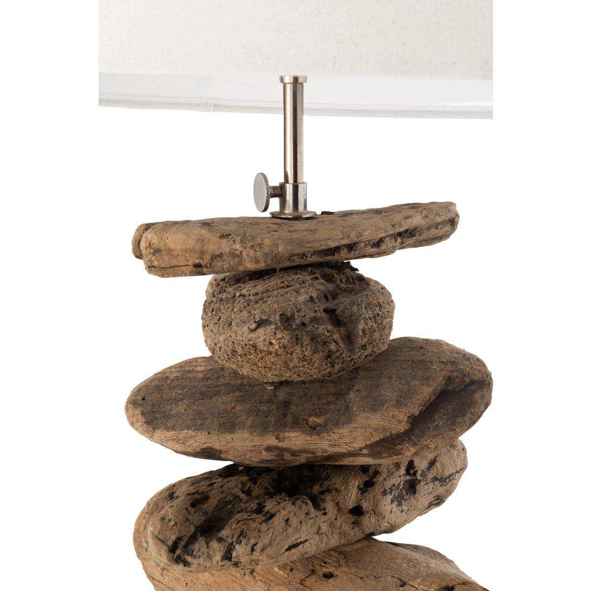 J-Line Lampe + Schirm – Holz – Natur/Beige – mittel - HomeDesign Knaus