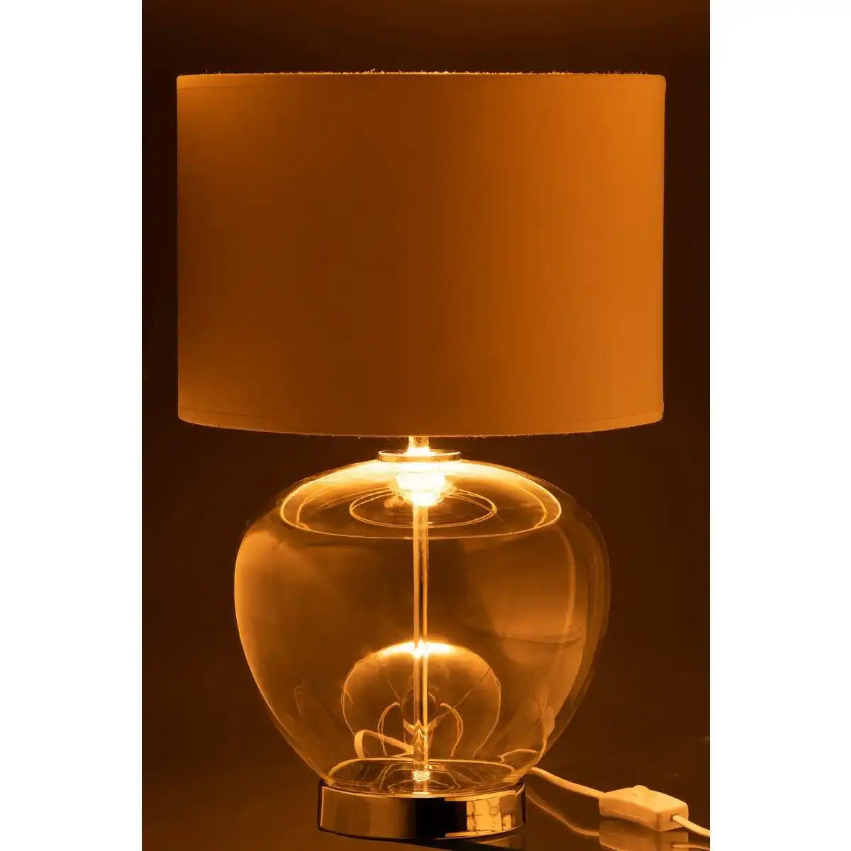 J-Line Lampe Transparentes Glas/Textil Silber/Weiß - HomeDesign Knaus