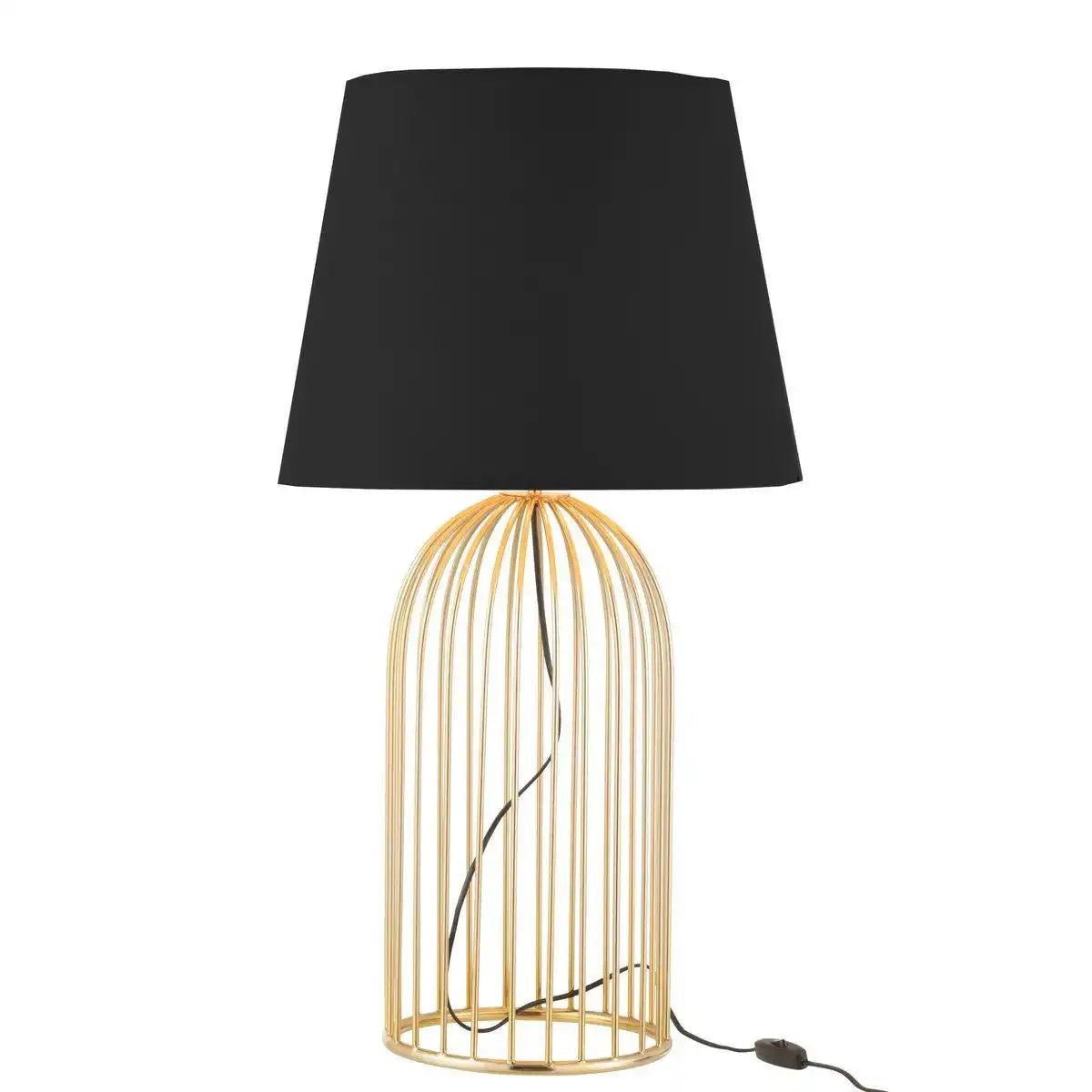 J-Line Lampensockel + Schirm Joni – Eisen – Gold - HomeDesign Knaus
