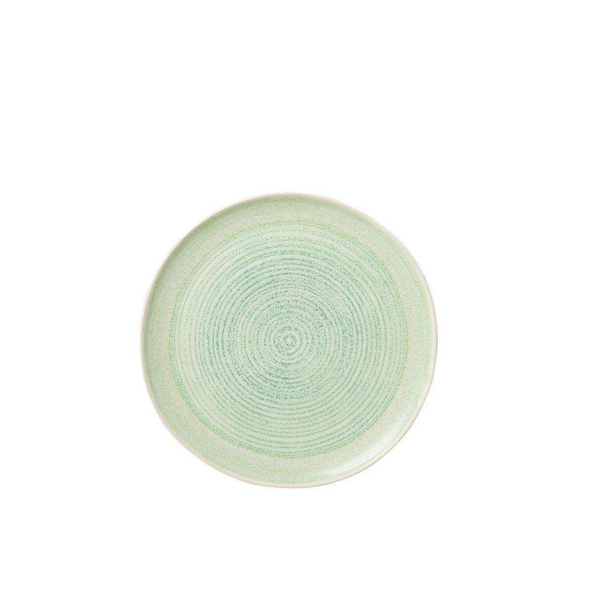 J-Line Lara Teller – Porzellan – Grün – mittel – - HomeDesign Knaus