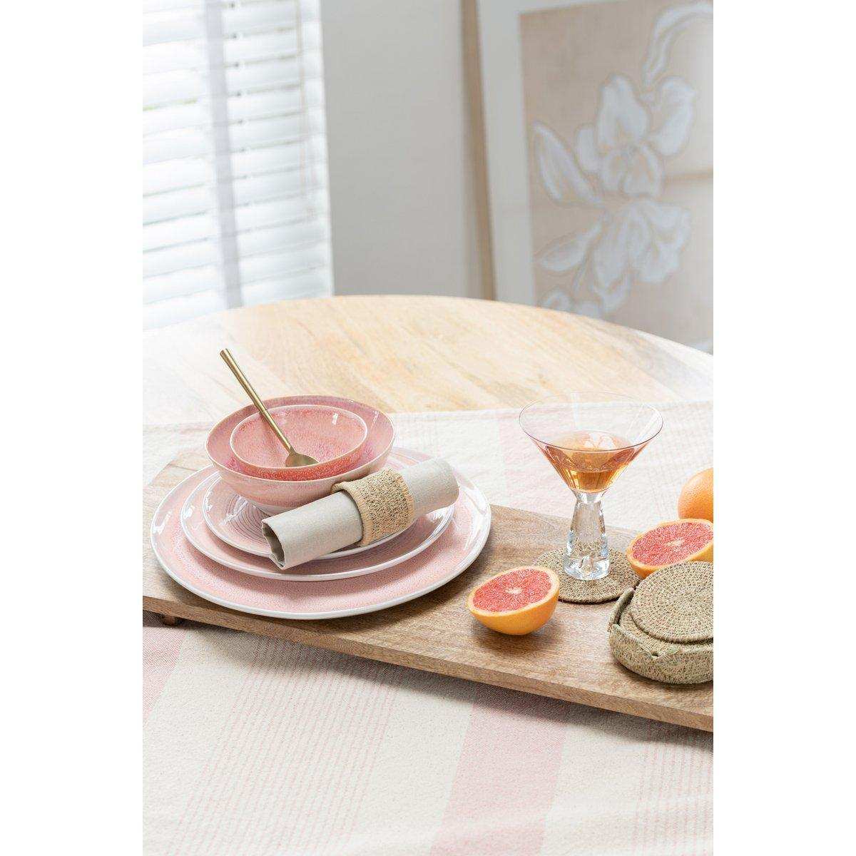 J-Line Lara Teller – Porzellan – Lachs – mittel – - HomeDesign Knaus