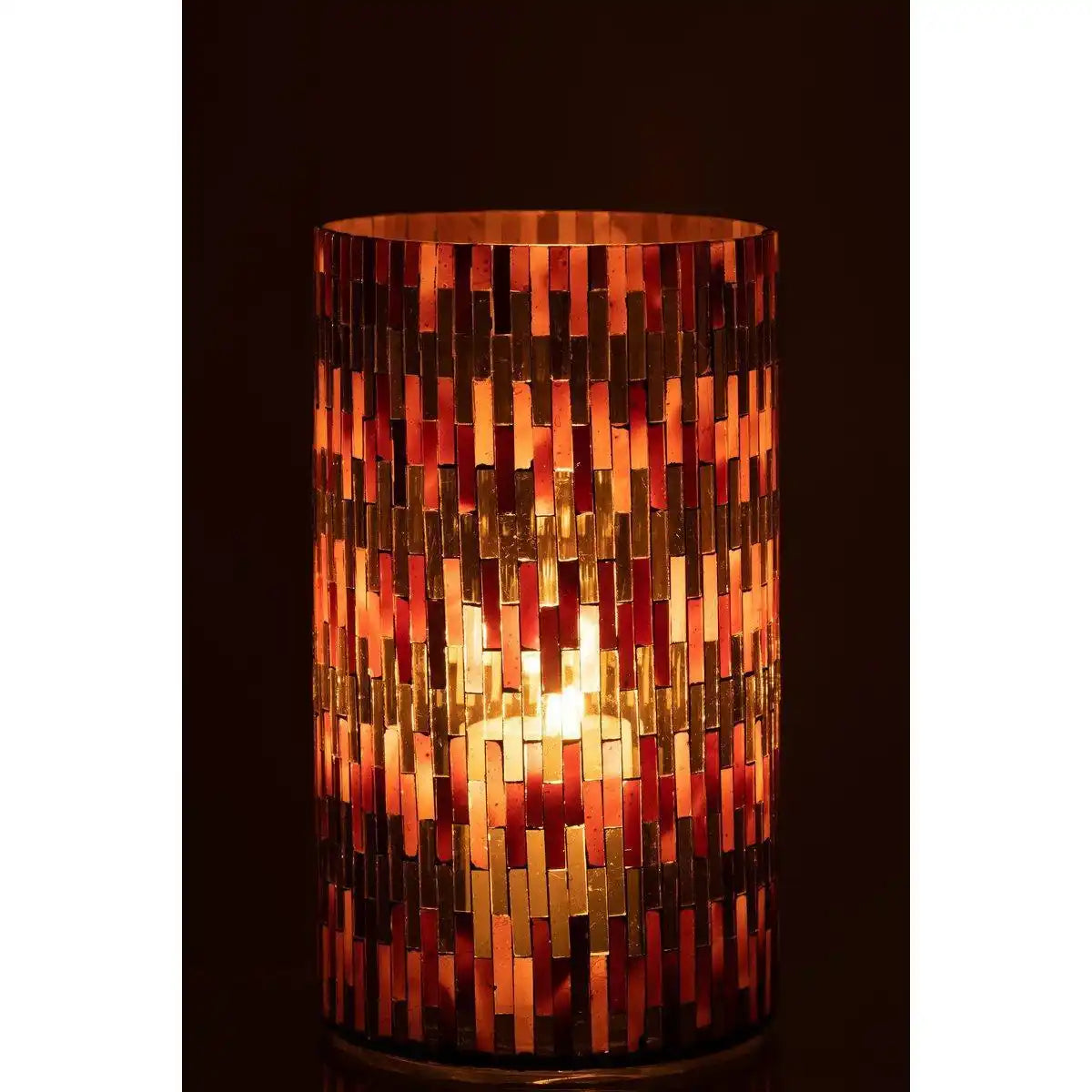 J-Line Laterne Chic - Glas - Braun/Gold - extra groß - HomeDesign Knaus