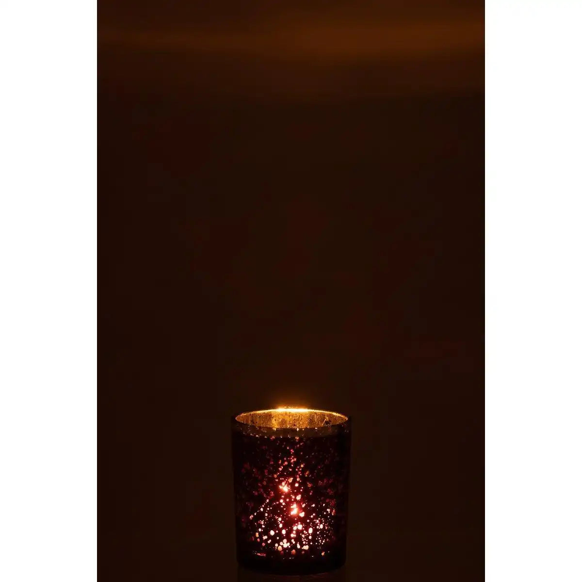 J-Line Laterne Edge – Glas – Burgund/Gold – mittel - HomeDesign Knaus