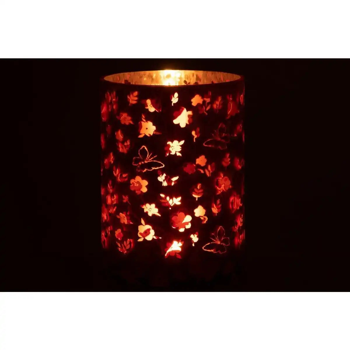J-Line Laterne Flowers - Glas - Orange - groß - HomeDesign Knaus