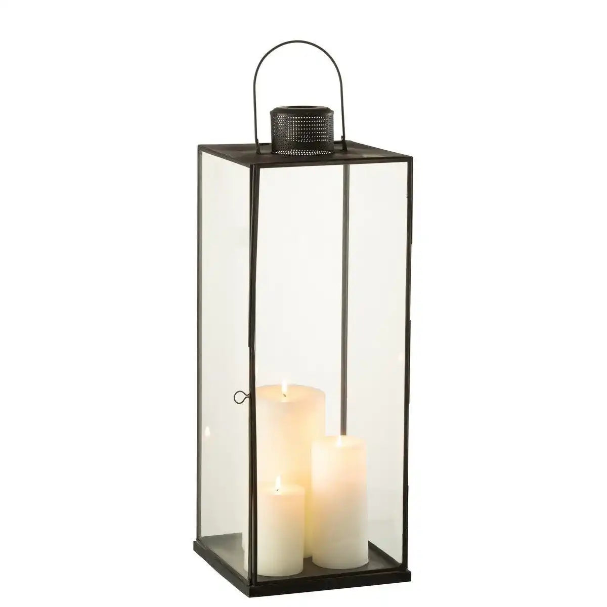J-Line Laterne High - Glas/Metall - Schwarz - HomeDesign Knaus