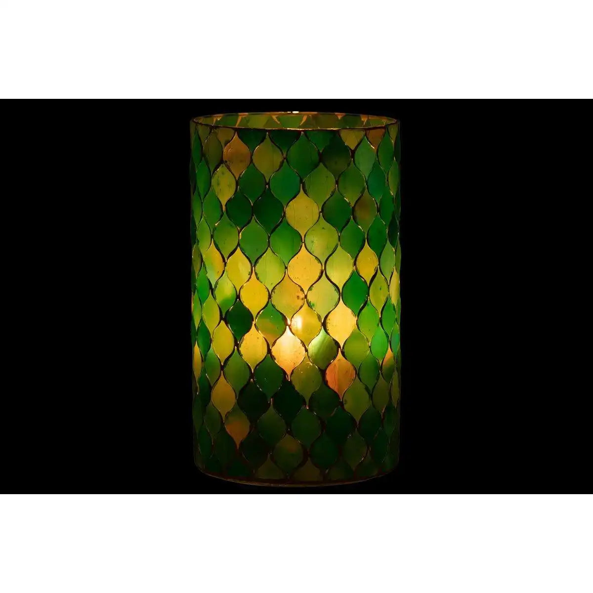 J-Line Laterne Mosaik Diamant Glas Blau/Grün Groß - HomeDesign Knaus