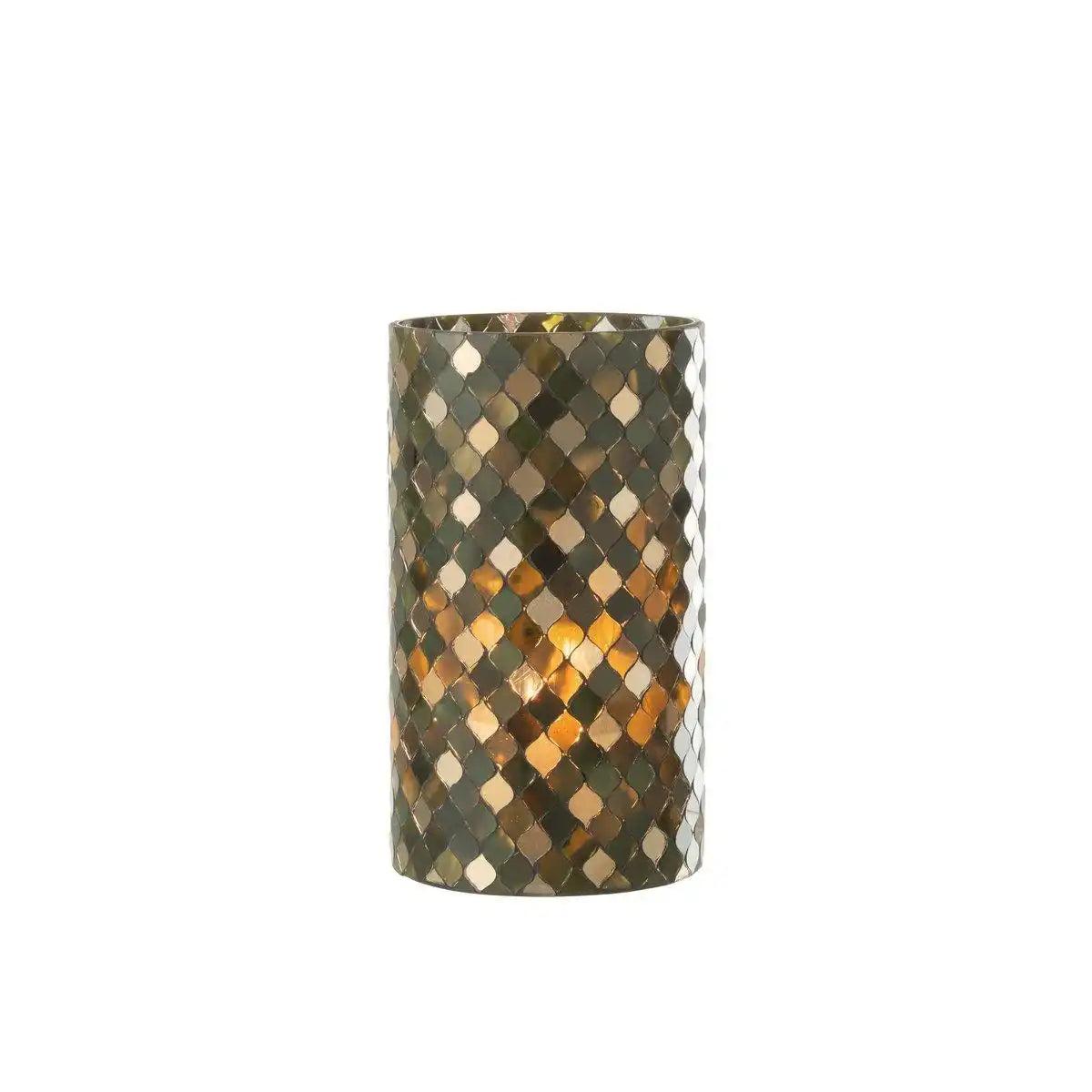 J-Line Laterne Mosaikzylinder - Glas - Grün - extra groß - HomeDesign Knaus