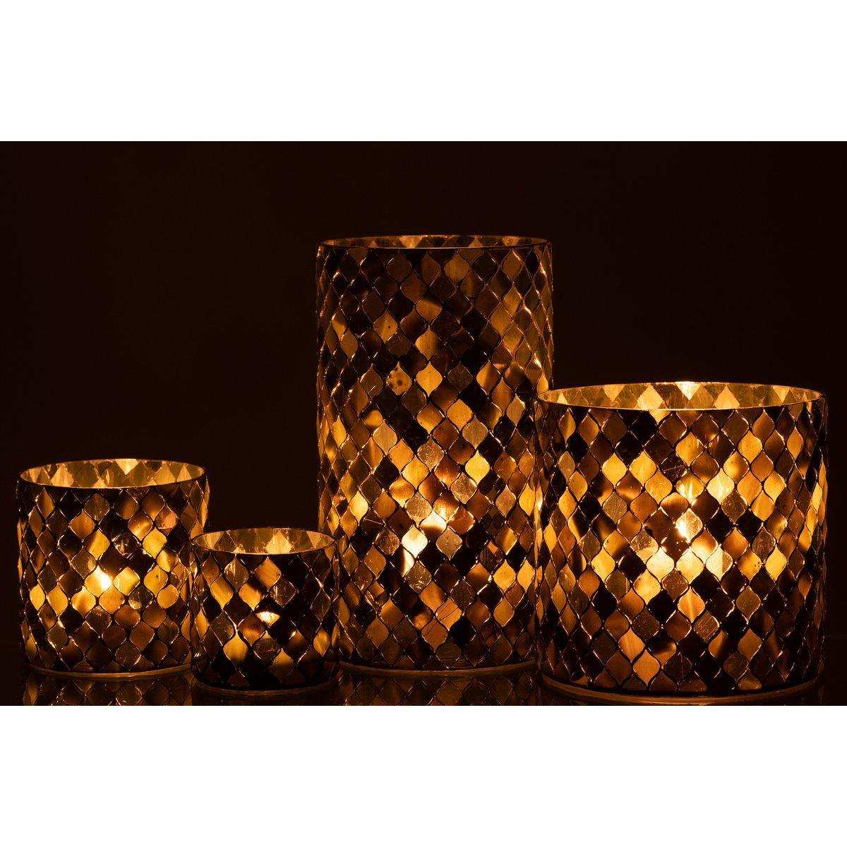 J-Line Laterne Mosaikzylinder - Glas - Grün - extra groß - HomeDesign Knaus