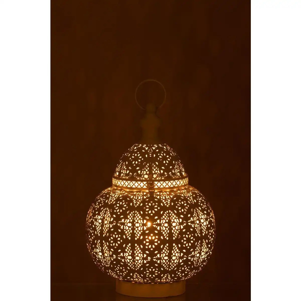 J-Line Laterne Round Oriental - Metall/Glas - Weiß - HomeDesign Knaus