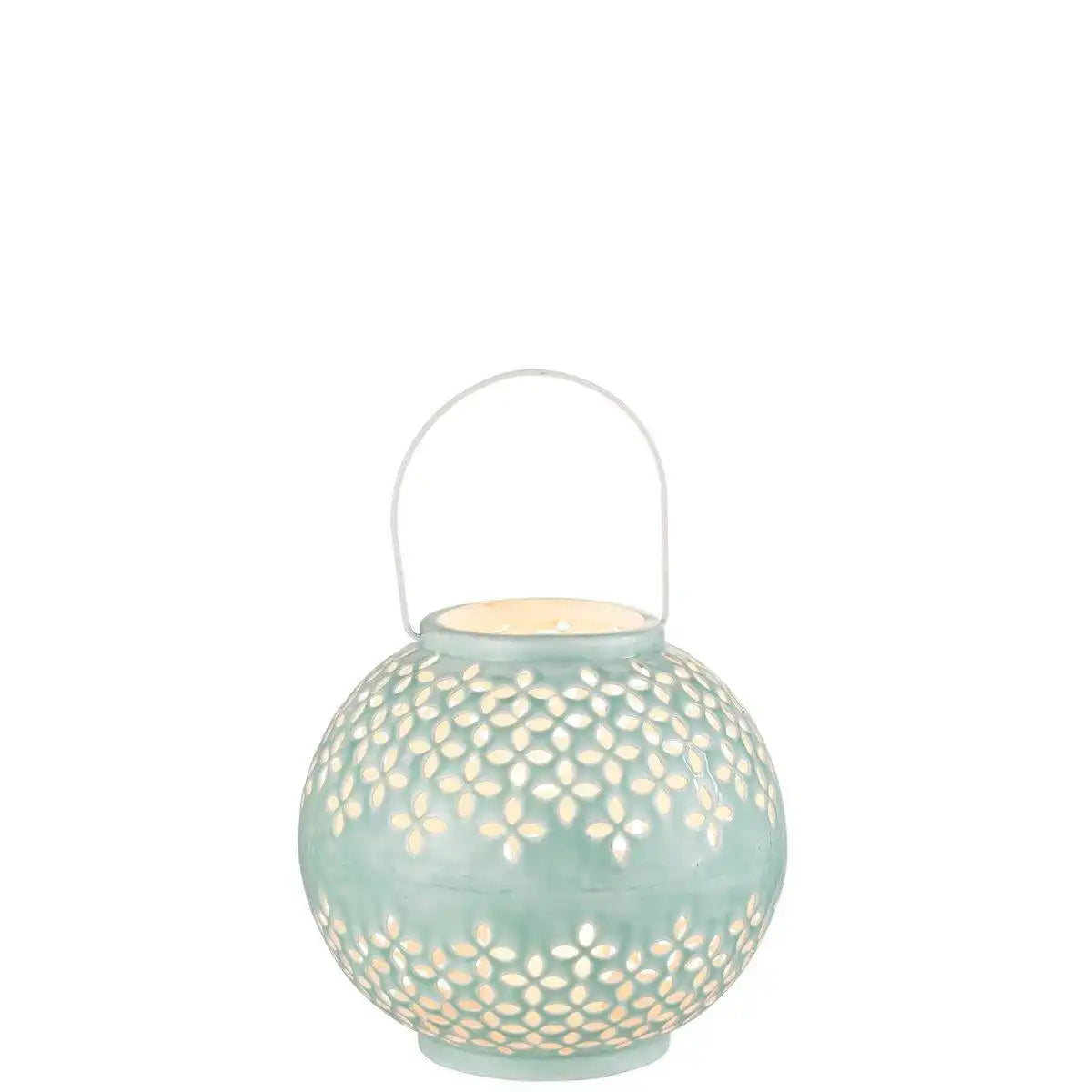 J-Line Laterne Sphere Perforated – Eisen – Blau - HomeDesign Knaus