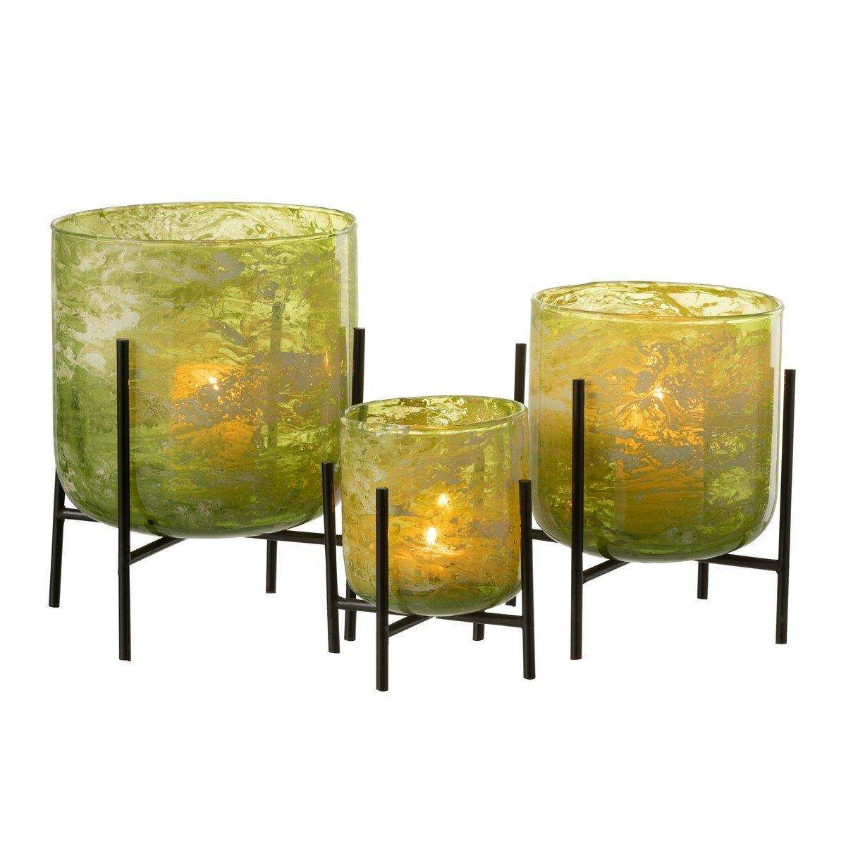 J-Line Laterne Stehend Marmor - Glas/Eisen - Grün - Groß - HomeDesign Knaus