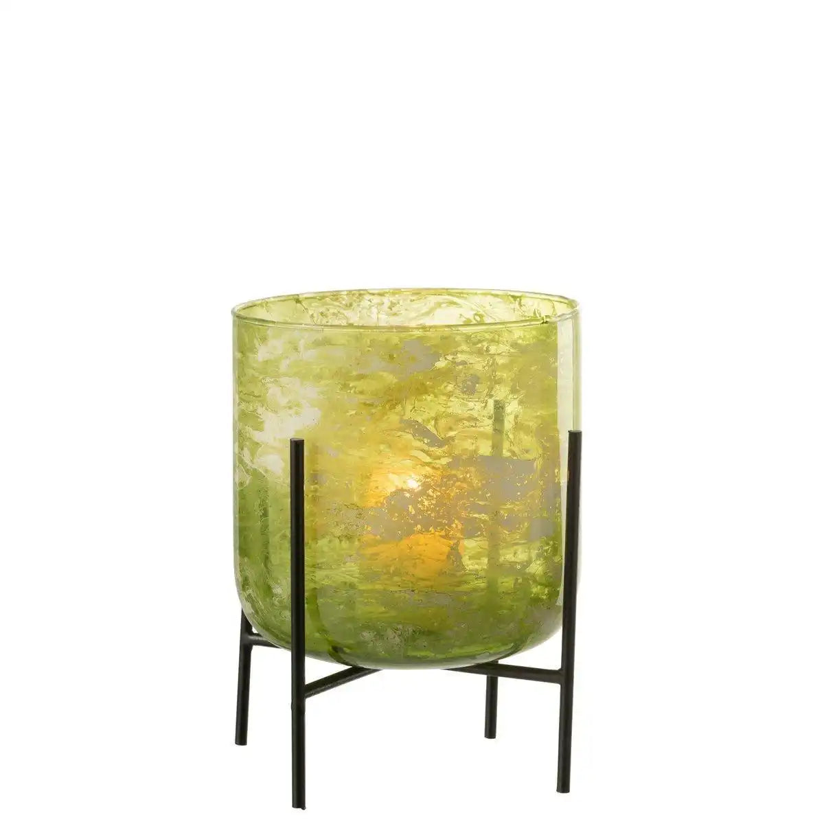J-Line Laterne Stehend Marmor - Glas/Eisen - Grün - Groß - HomeDesign Knaus