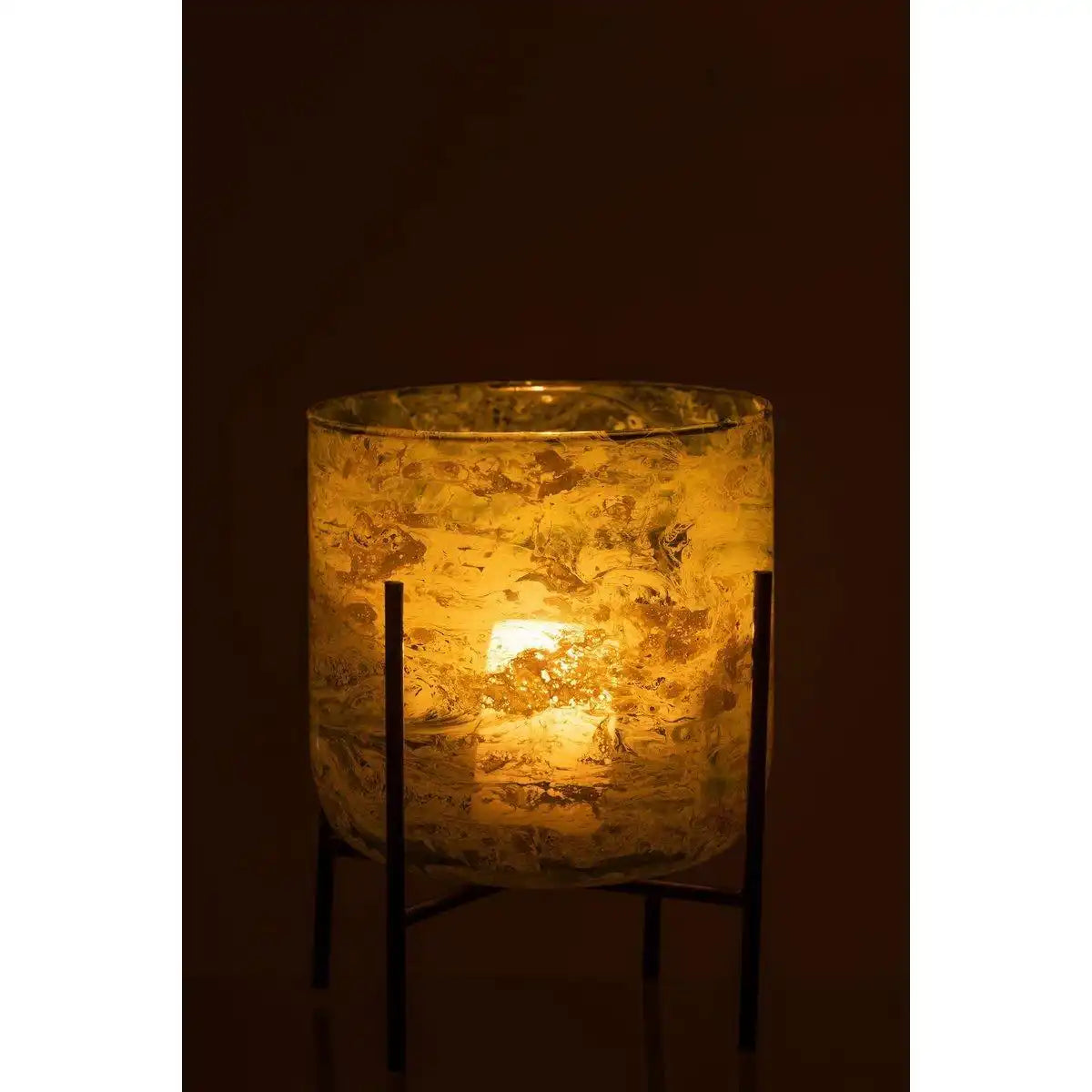 J-Line Laterne Stehend Marmor - Glas/Eisen - Grün - Groß - HomeDesign Knaus