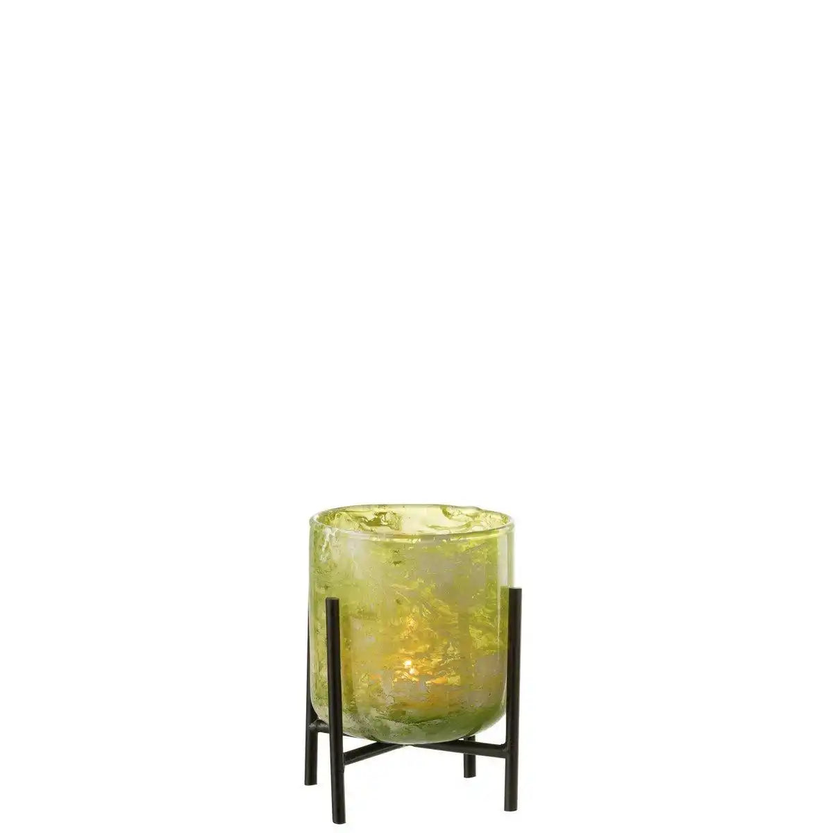 J-Line Laterne Stehend Marmor - Glas/Eisen - Grün - Klein - HomeDesign Knaus