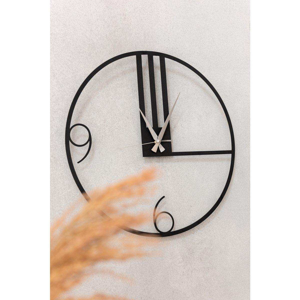 J-Line Lines Uhr – Metall – Schwarz – S – Ø 49 cm - HomeDesign Knaus