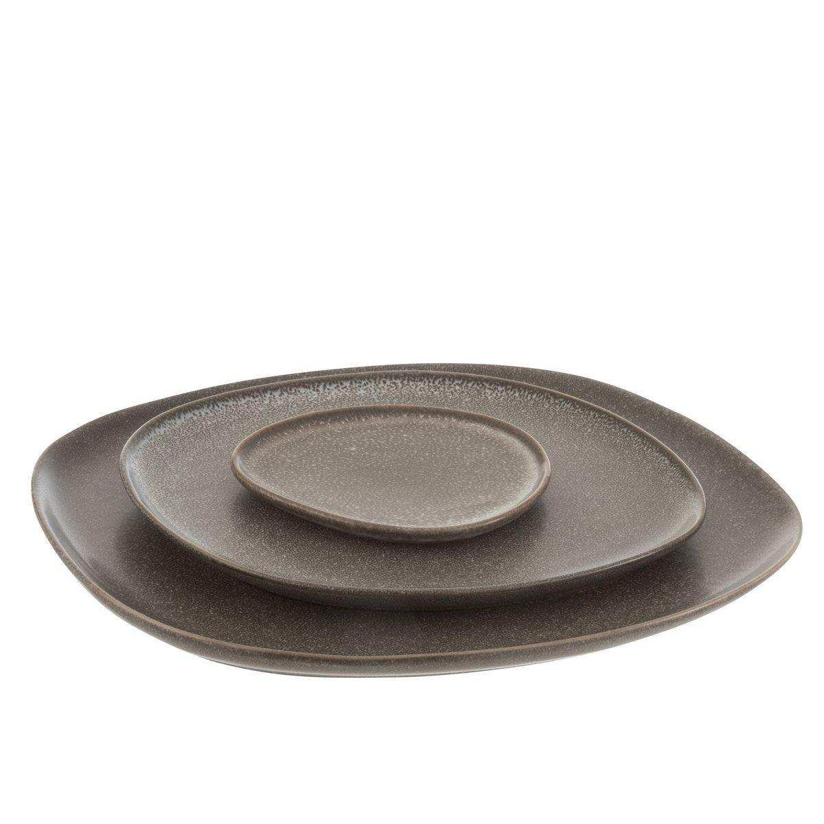 J-Line Louise Teller - Keramik - Braun - L - - HomeDesign Knaus