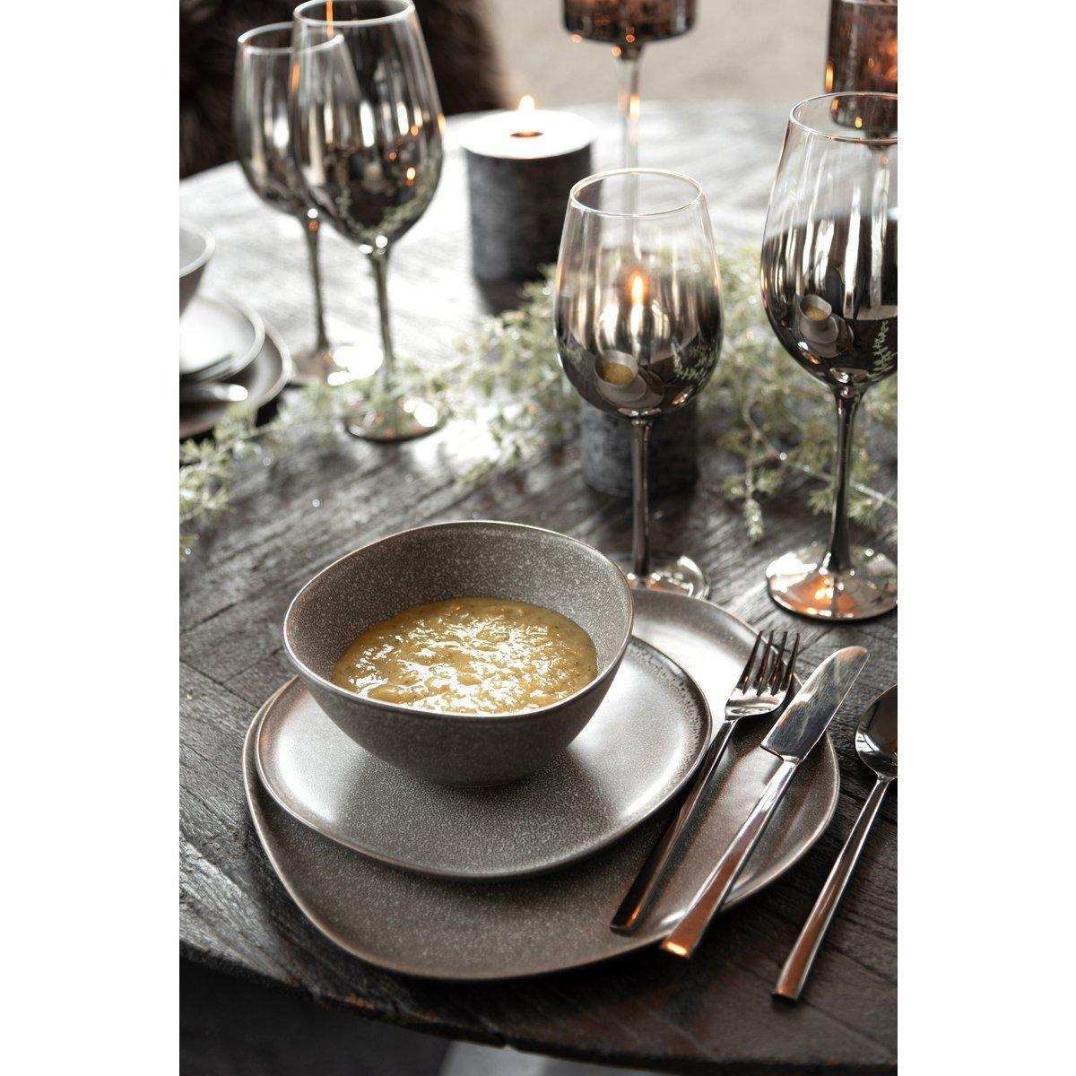 J-Line Louise Teller - Keramik - Braun - M - - HomeDesign Knaus