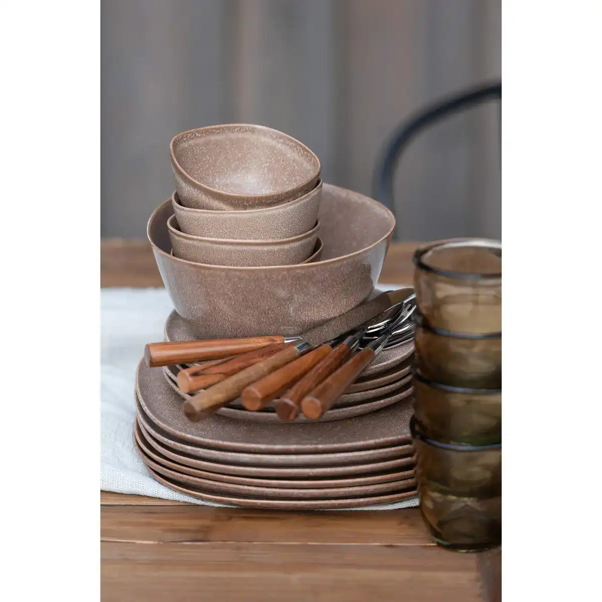 J-Line Louise Teller - Keramik - Cognac - M - - HomeDesign Knaus