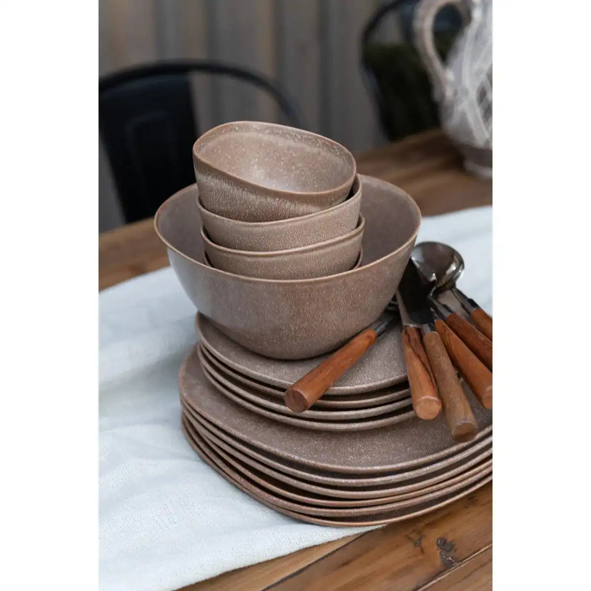 J-Line Louise Teller - Keramik - Cognac - M - - HomeDesign Knaus