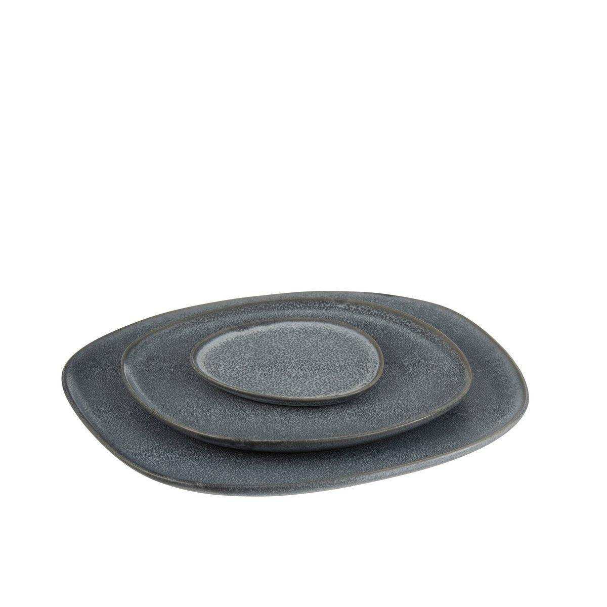 J-Line Louise Teller - Keramik - Grau - L - 4x - HomeDesign Knaus