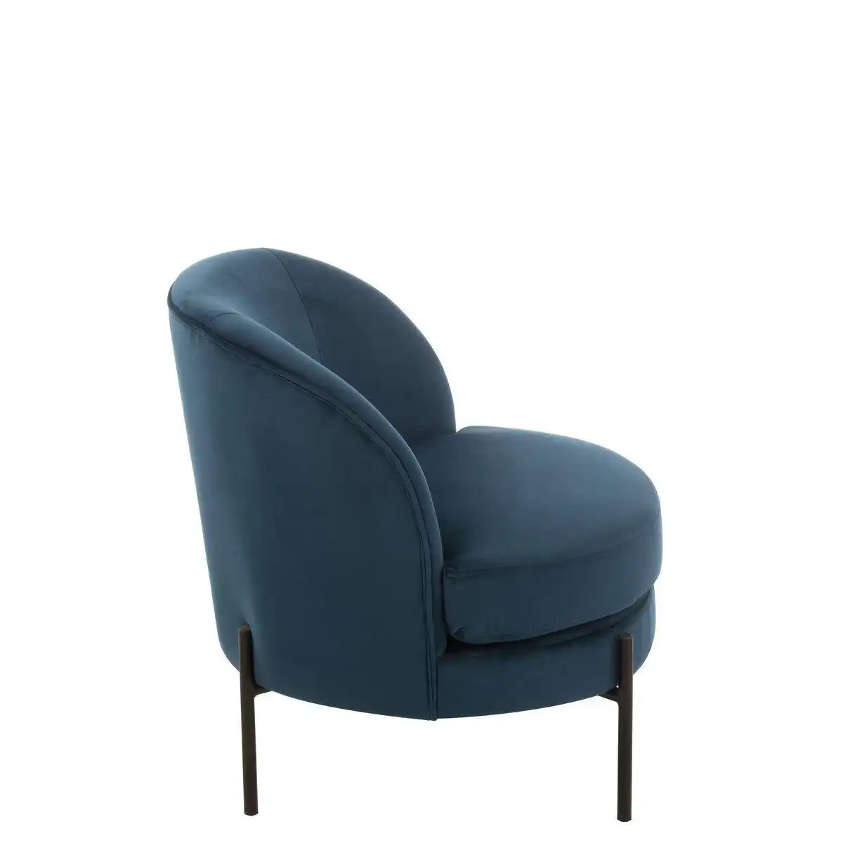 J-Line Lounge Chair Rund Textil/Metall Blau - HomeDesign Knaus