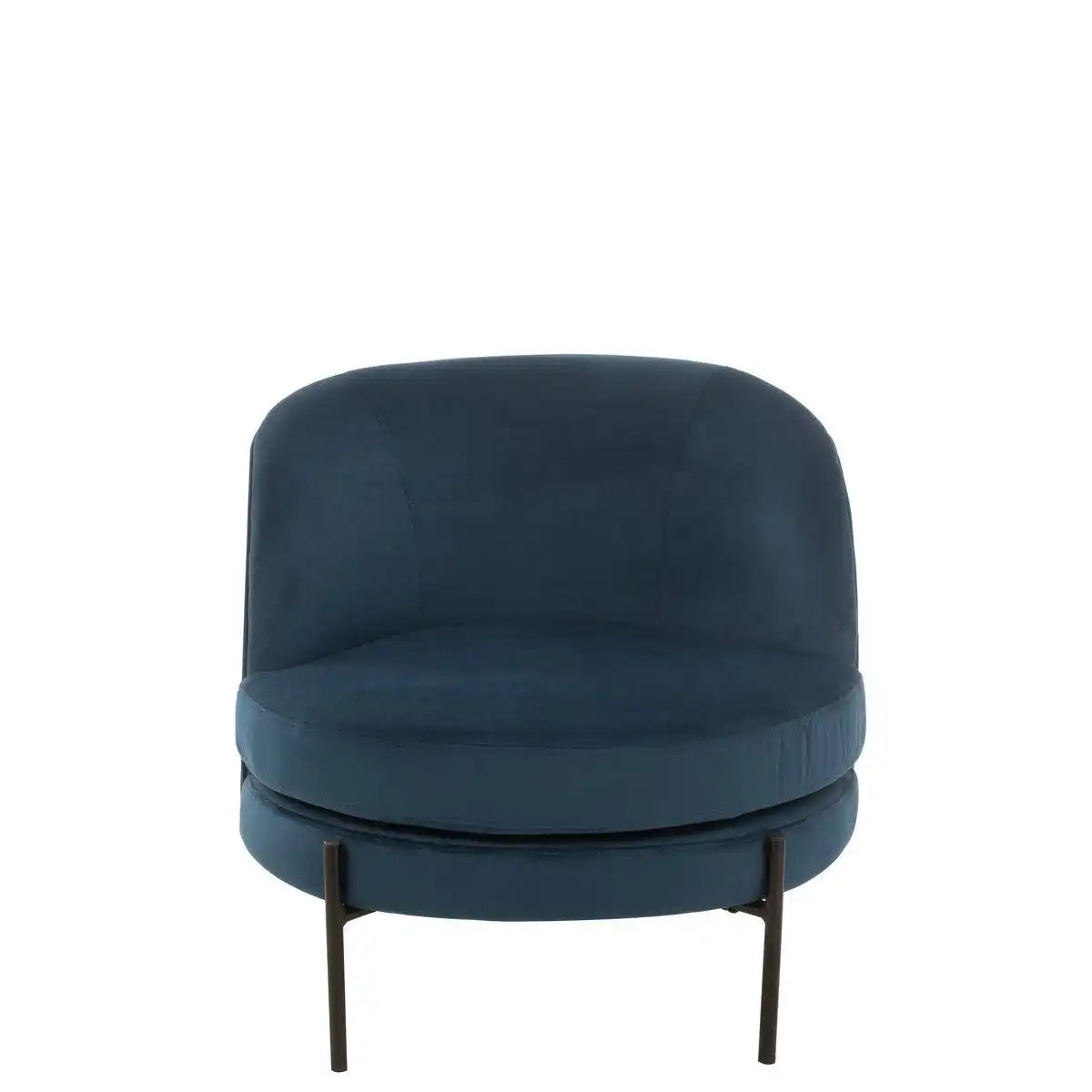 J-Line Lounge Chair Rund Textil/Metall Blau - HomeDesign Knaus