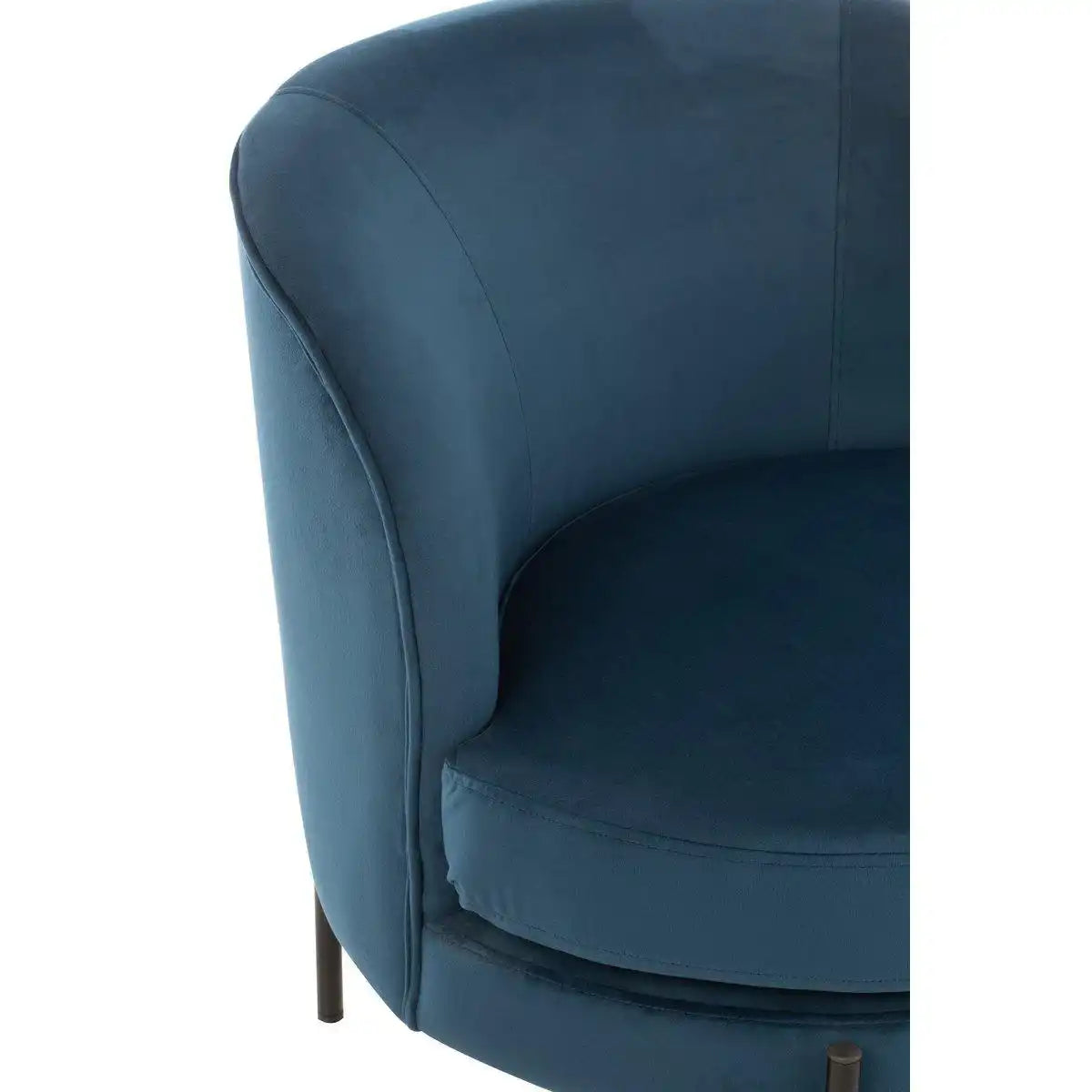 J-Line Lounge Chair Rund Textil/Metall Blau - HomeDesign Knaus