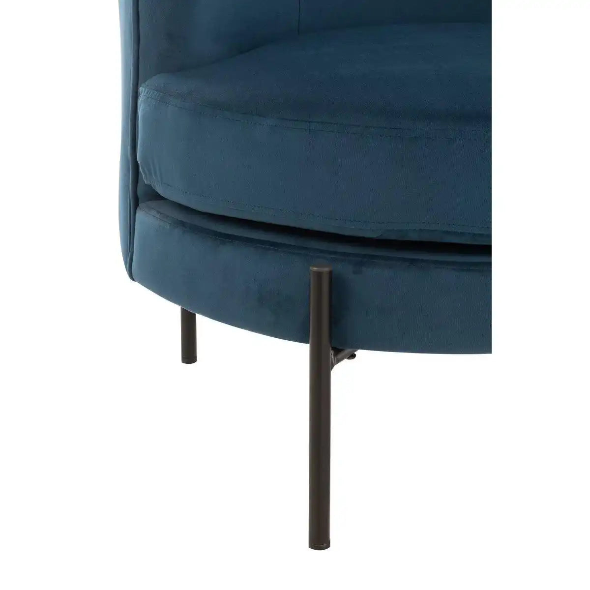 J-Line Lounge Chair Rund Textil/Metall Blau - HomeDesign Knaus
