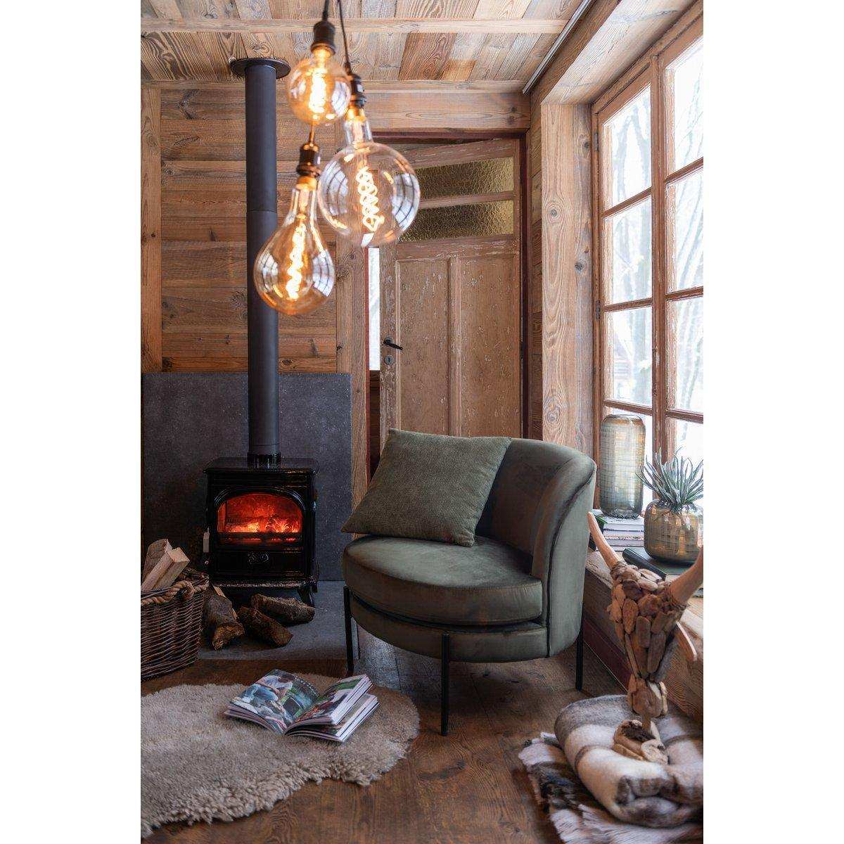 J-Line Lounge Chair Rund Textil/Metall Grün - HomeDesign Knaus