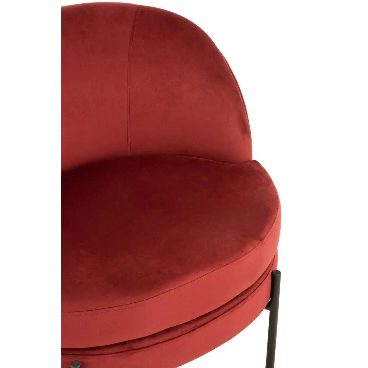 J-Line Lounge Chair Rund Textil/Metall Steinrot - HomeDesign Knaus